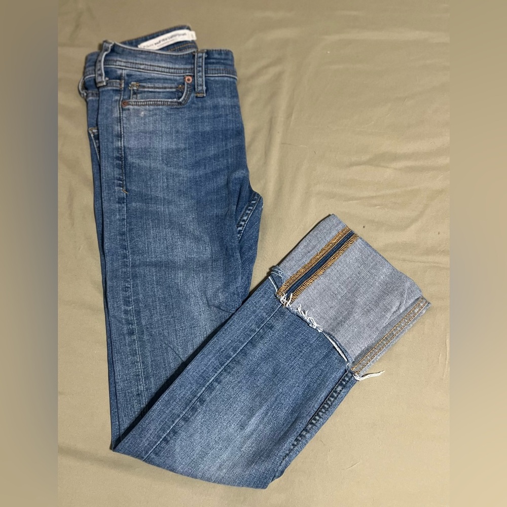 Pilcro and the Letterpress Straight Leg Jeans in Medium Blue